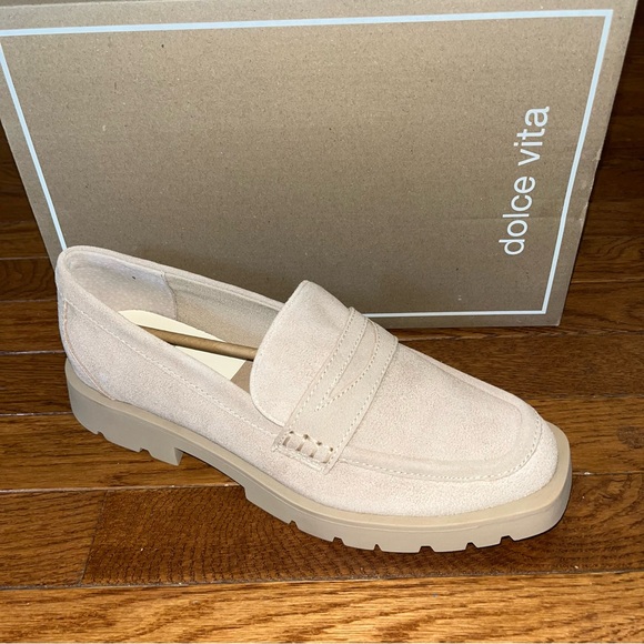 Dolce Vita Elias Loafer Tan Dune Suede Women’s Size 11 Penny Slot Lug Sole - Picture 2 of 16